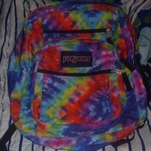 Jansport Rainbow Tie-Dye Backpack with Multicolor Swirl